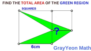 Find the area of the green region #geometryskills #mathpuzzles #importantgeometryskillsexplained