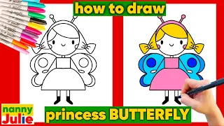 How to draw kawaii princess BUTTERFLY  | Nanny Julie