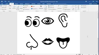 How to insert eyes, ear, nose, mouth and tongue signs in word