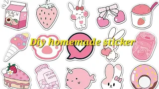 🌸how to make homemade stickers 💞#kawaii #fypシ #pink