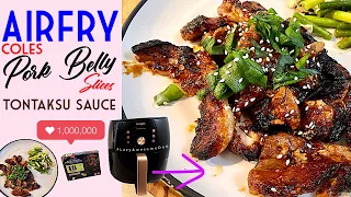 Coles Pork belly slices in Tonkatsu Sauce Airfried in Philips Smart Sensing Air Fryer XXL HD9861/99