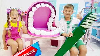 Kids Diana Show 1 Hour |  Diana and Mom visit the dentist / Brush your teeth story