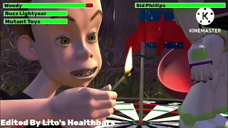 Toy Story (1995) Sid learns a lesson with healthbars