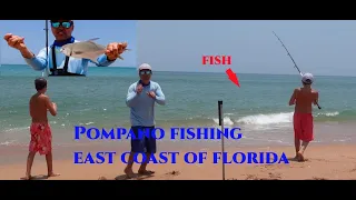 My First time SURF Fishing East Cost FLORIDA! Pompano catch Clean COOK