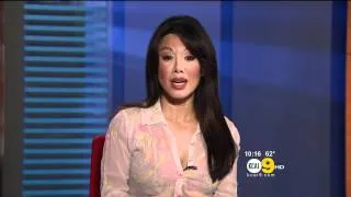 Sharon Tay 2012/04/25 KCAL9 HD; Thin white blouse