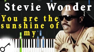 Stevie Wonder - You are the sunshine of my [Piano Tutorial] Synthesia | passkeypiano