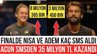 SURVİVOR ALLSTARDA NİSA VE ADEMİN ŞAMPİYONLUK SMS SAYILARI ORTAYA ÇIKTI •35 MİLYON TL'lik SMS GELMİŞ