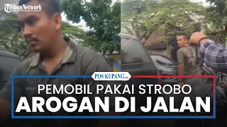 Pemobil Plat Hitam Pakai Strobo Arogan di Jalan