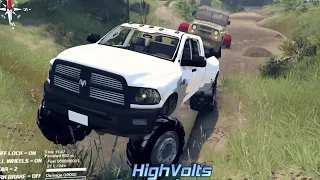 Spintires Mods - Ram 3500 Pulling Car Trailer Off-Road Testing