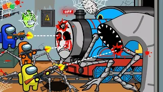 Among Us Spider vs Thomas the Tank - Animated Gameplay