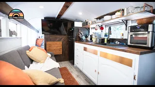 Woodworker Sold His House & Built A DIY School Bus Conversion Tiny Home