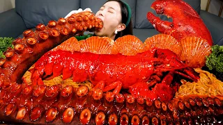 역대급 🐙 대왕 문어다리 해물찜 직접 만든 해산물 볶음 짬뽕 먹방 🔥 Giant Octopus Seafood Jjamppong Recipe Mukbang ASMR Ssoyoung