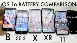 iPhone 8 Vs iPhone SE 2 Vs iPhone X Vs iPhone XR Vs iPhone 11 Battery Drain Test! (iOS 16)