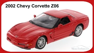 2002 Chevy Corvette Z06 Hard Top, Red - Showcasts 34989 - 1/24 Scale Diecast Car