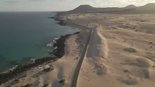 Corralejo National Park, Fuerteventura, During The Golden Hour, Drone 4K