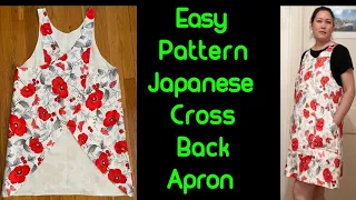 You Don't Need To Be A Seamstress To Make This Japanese  Apron/Cross Back Apron Easy DIY Pattern