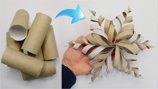 Easy Paper Snowflake Tutorial /Toilet Paper Roll Winter Ornaments / Recycling Decorations DIY