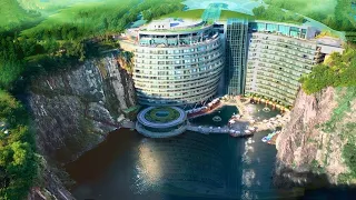 ¡Alucinante! China Construye Hotel Subterráneo en una Cantera Abandonada a 88 metros de Profundidad