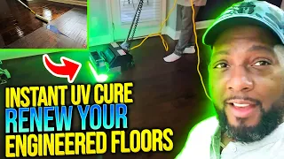 Screen & Recoating Engineered Wood Floors with UV Instant curing technology