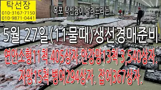 5월 27일(11물때), 황석어, 풀치, 참돔, 먹갈치, 우럭, 꽃게, 갑오징어, 병어, 백조기, 양태, 아귀, 간재미, 백조기(탁선장 목포 남도농수산 010 3167 7150)