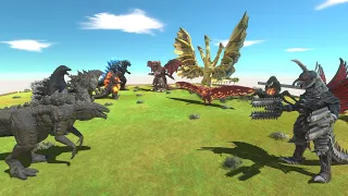 Team Godzilla Vs Team Destoroyah, Ghidorah, Biollante, Rodan, Gigan - Animal Revolt Battle Simulator