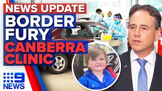 Greg Hunt blasts Annastacia Palaszczuk, Canberra's drive-through vaccine clinic | 9 News Australia