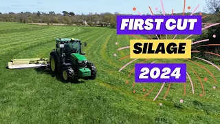 Grass Silage 2024 - John Deere 6130r and 6130 m with Claas and Mchale mowers.