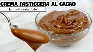 I segreti per una crema pasticcera al cacao liscia, lucida e vellutata. Consitenza perfetta!🔝😍