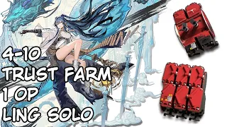 4-10 | Trust Farm | 1 Op (Ling Solo) | Fast Clear | Arknights | Integrated Device / Optimized Device