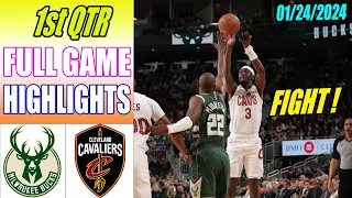 Milwaukee Bucks vs Cleveland Cavaliers Game Highlights 1st QTR Jan 24, 2024 | NBA Highlights 2024