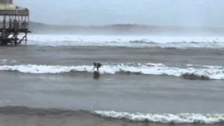 Big swell outside the beginners area. Huanchaco, Peru