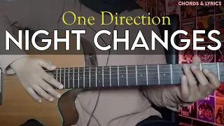 Night Changes - One Direction | Easy guitar tutorial with chords lyrics | guitar play along