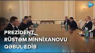Prezident İlham Əliyev Tatarıstan Prezidenti Rüstəm Minnixanovu qəbul edib