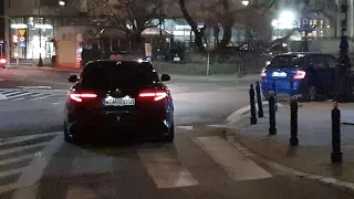 Alfa Romeo Giulia Quadrifoglio with Straight Pipe Exhaust Sound In Warsaw