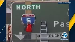 LA's notoriously stealthy freeway sign artist still up to his old tricks | ABC7