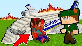 O AVIÃO EXPLODIU E CAIU NA FLORESTA !! SOBREVIVA AO APOCALIPSE ZUMBI NO MINECRAFT !!