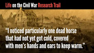 "I noticed particularly one dead horse that had not yet got cold, covered with men’s hands ...."