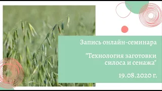 Запись онлайн-семинара «Технология заготовки силоса и сенажа» (19.08.2020)