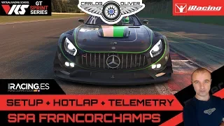 iRacing Hotlap @Spa Francorchamps | Mercedes GT3 | setup+telemetry 2:15,615 Carlos Oliver