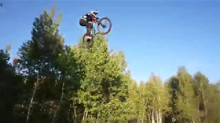 Overshooting a 70 ft jump on a bike