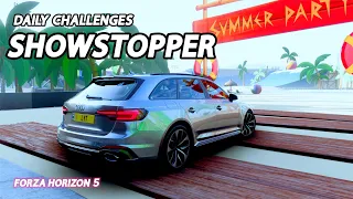 Forza Horizon 5 Daily Challenges Showstopper Bank 100,000 Skill Score at the Stadium Summer Party