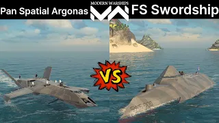 Modern Warships Pan Spatial Argonas Vs FS Swordship. 1vs1 battle