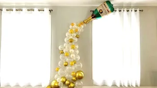 HOW to make a CHAMPAGNE balloon garland 🎈- Sugarella Sweets Party