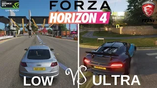 Forza Horizon 4 Ultra vs Low GTX 1050 4GB 1080P Gameplay