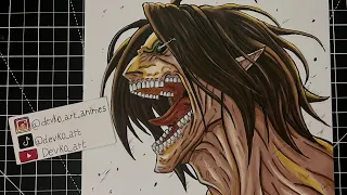 ATTACK ON TITAN | Drawing Eren Titan | Timelapse