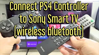 How to Connect / Pair PS4 Controller to Sony Smart TV (wireless bluetooth connection)