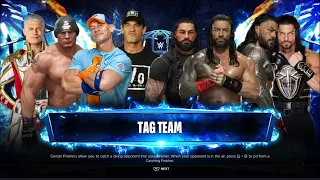 Team Brock Lesnar Cody Rhodes John Cena VS 4 Different Versions of Roman Reigns - WWE 2K24 | 8 MAN |