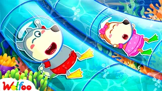 Wolfoo Has Fun Playtime With Awesome Waterslide - Fun Indoor Playground for Kids | Wolfoo Family