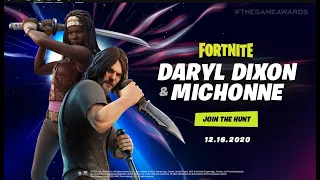 TRAILER MICHONNE ET DARYL FORTNITE DATE, MICHONNE DARYL ARRIVE FORTNITE, THE WALKING DEAD FORTNITE