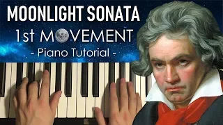 Beethoven - Moonlight Sonata - 1st Movement (PIANO TUTORIAL LESSON)